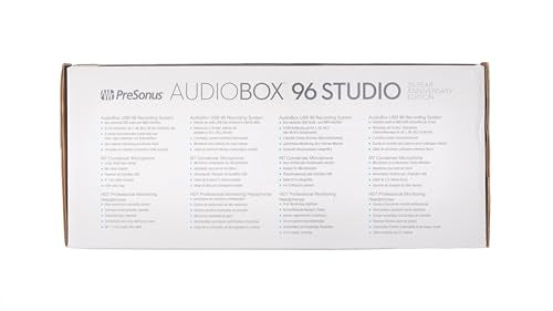 PreSonus AudioBox 96 Studio - USB, Audio Interface, Bundle For Recording and Production, with Microphone, Headphones & Software, 25th Anniversary Edition