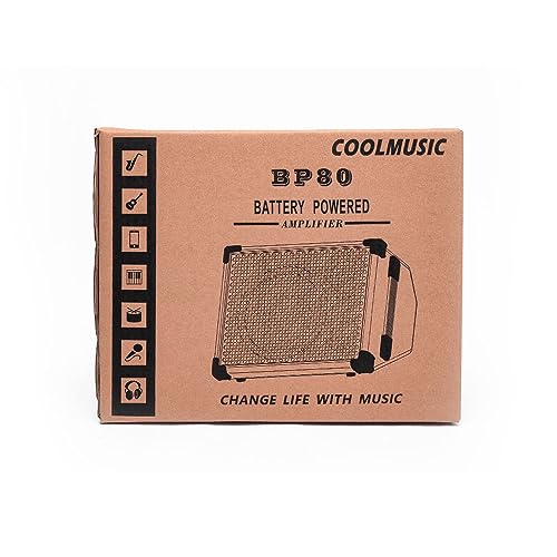 Coolmusic BP80 100 W Outdoor Bluetooth Amplifier with Rechargeable Battery, Aux Input, 48V fantasy power supply supports condenser microphone, Busking amp