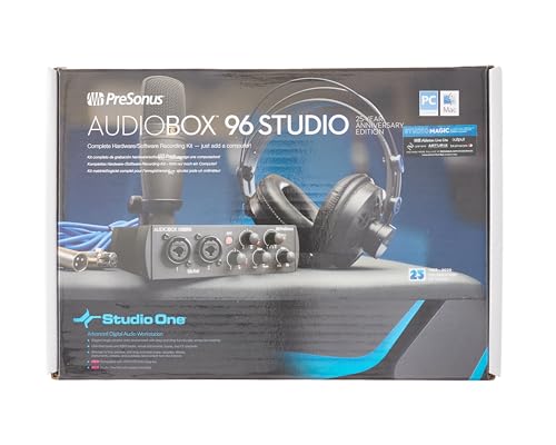 PreSonus AudioBox 96 Studio - USB, Audio Interface, Bundle For Recording and Production, with Microphone, Headphones & Software, 25th Anniversary Edition