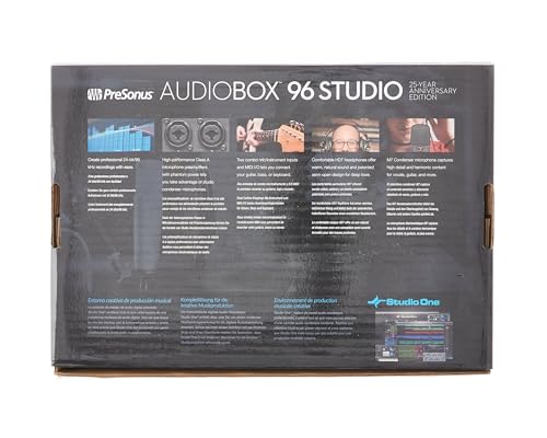 PreSonus AudioBox 96 Studio - USB, Audio Interface, Bundle For Recording and Production, with Microphone, Headphones & Software, 25th Anniversary Edition