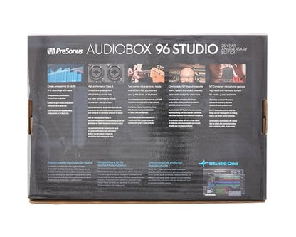 PreSonus AudioBox 96 Studio - USB, Audio Interface, Bundle For Recording and Production, with Microphone, Headphones & Software, 25th Anniversary Edition