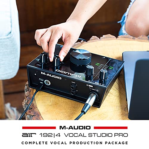 M-Audio USB C Audio Interface, XLR Condenser Microphone and Studio Headphones for Recording, Podcasting, Streaming with HD Sound - AIR192x4VSPro