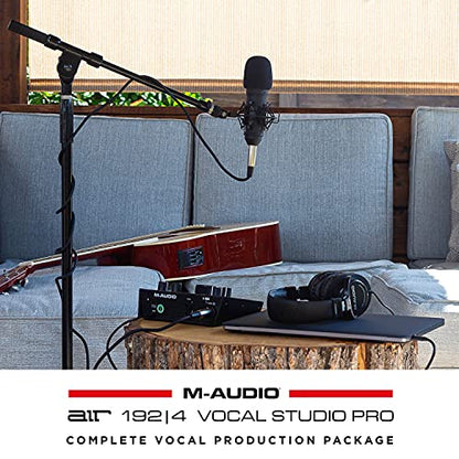 M-Audio USB C Audio Interface, XLR Condenser Microphone and Studio Headphones for Recording, Podcasting, Streaming with HD Sound - AIR192x4VSPro