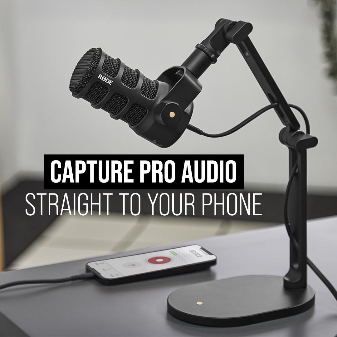 RØDE PodMic USB Versatile Dynamic Broadcast Microphone with XLR and USB Connectivity for Podcasting, Streaming, Gaming, Music Creation and Content Creation