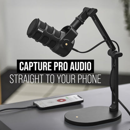 RØDE PodMic USB Versatile Dynamic Broadcast Microphone with XLR and USB Connectivity for Podcasting, Streaming, Gaming, Music Creation and Content Creation