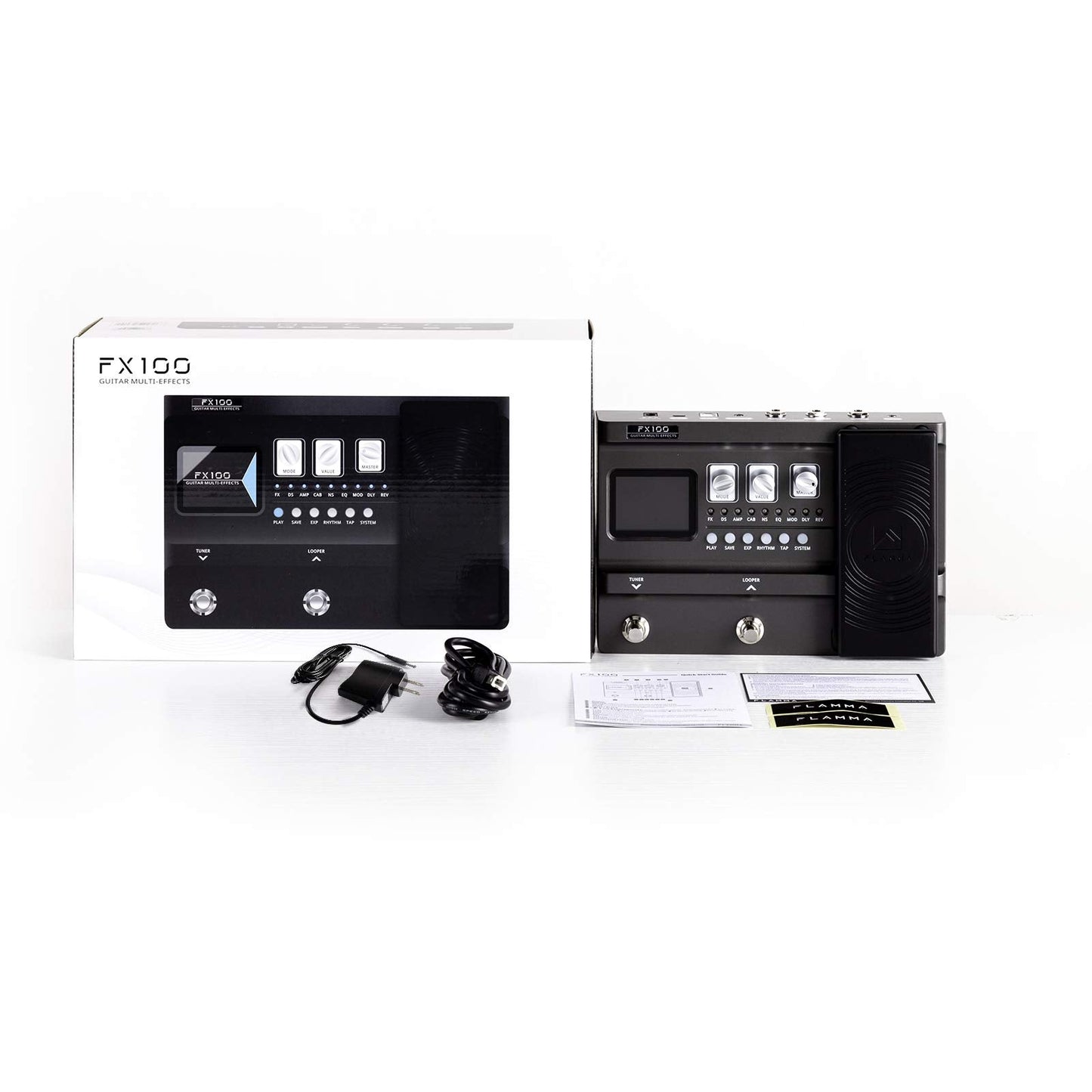 LAMMA FX100 Guitar Pedal Multi-Effects Processor with Looper Amp Modeling 151 Built-In Effects 200 Presets Expression Pedal 3rd Party IR Headphone OTG for Performance Practice Live Streaming