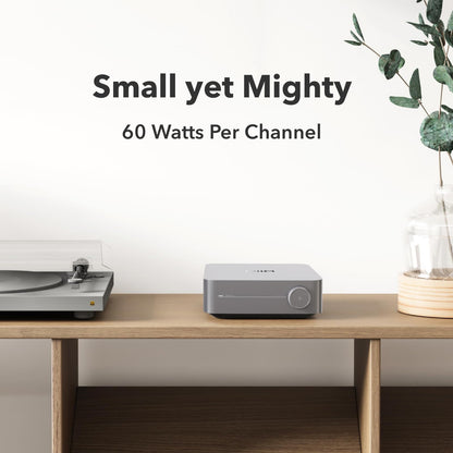 WiiM Amp: Multiroom Streaming Amplifier | Compatible with AirPlay, Google Cast, Alexa | HDMI, Voice Control | Stream from Spotify, Amazon Music, Tidal & More | Space Gray