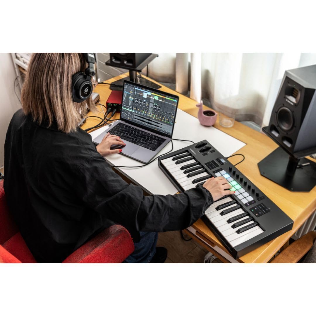 Novation Launchkey 37 [MK4] — Compact 37 Key, USB, MIDI Keyboard Controller with DAW Integration. Chord Mode, Scale Mode, 8 Drum Pads, and Arpeggiator — Includes Software Bundle for Music Production