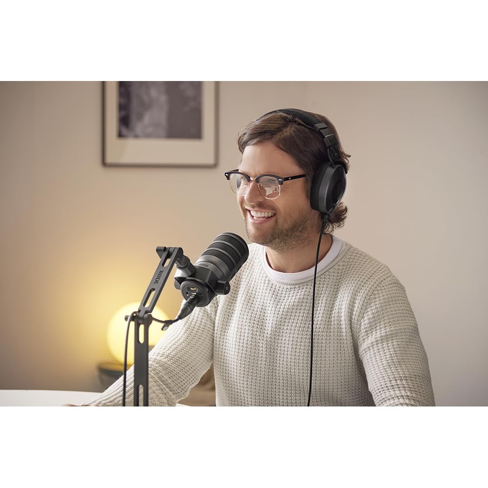 RØDE PodMic USB Versatile Dynamic Broadcast Microphone with XLR and USB Connectivity for Podcasting, Streaming, Gaming, Music Creation and Content Creation
