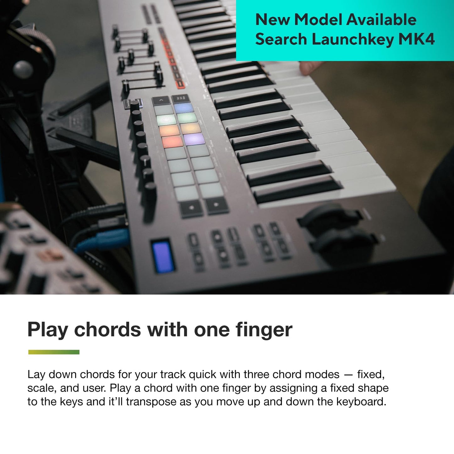Novation Launchkey 49 [MK3] MIDI Keyboard Controller — Seamless Ableton Live Integration. Chord Mode, Scale Mode, and Arpeggiator. All the software you need for Music Production.