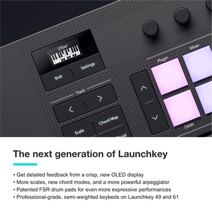 Novation Launchkey 37 [MK4] — Compact 37 Key, USB, MIDI Keyboard Controller with DAW Integration. Chord Mode, Scale Mode, 8 Drum Pads, and Arpeggiator — Includes Software Bundle for Music Production