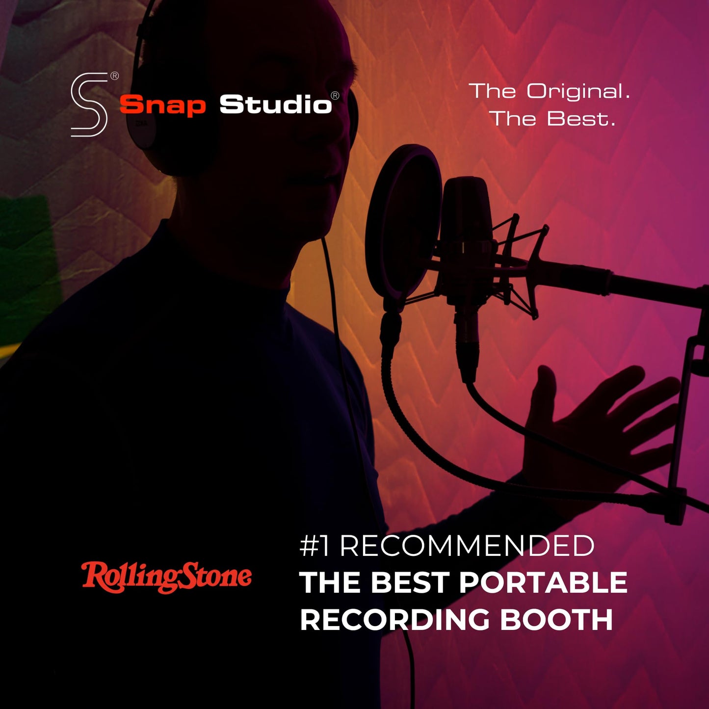 Snap Studio Ultimate Vocal Booth | Portable Sound Booth for Recording Echo-Free Vocals | 360 Reverb Stand-In Isolation Shield | Pro-Sound Blankets | Recommended by Rolling Stone