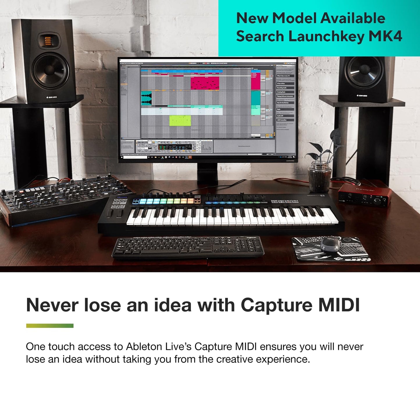 Novation Launchkey 49 [MK3] MIDI Keyboard Controller — Seamless Ableton Live Integration. Chord Mode, Scale Mode, and Arpeggiator. All the software you need for Music Production.