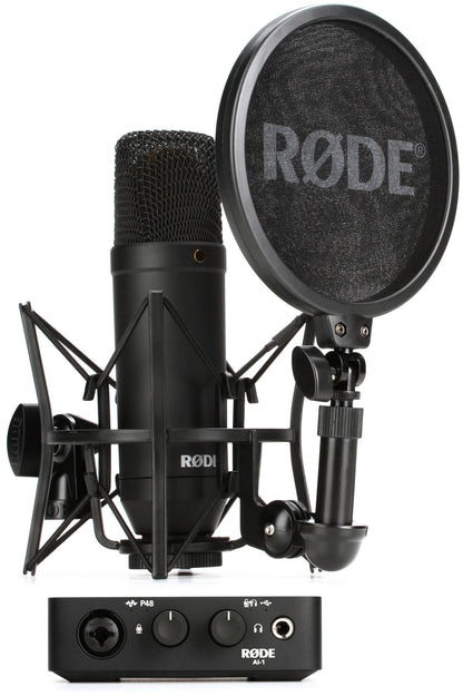 RØDE Complete Studio Kit with NT1 Studio Condenser Microphone & AI-1 Audio Interface for Music Production, Vocal Recording, Streaming and Podcasting