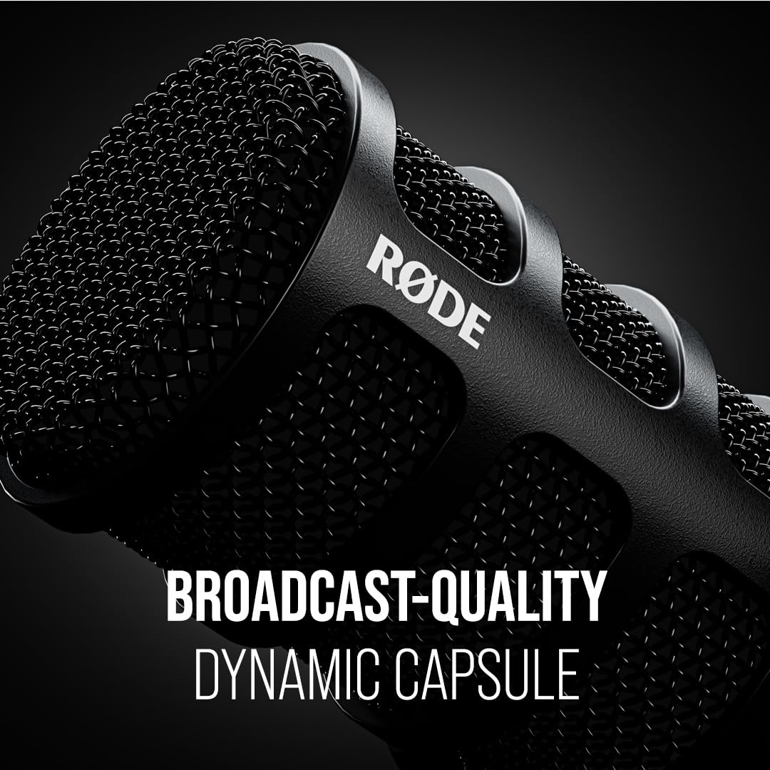 RØDE PodMic USB Versatile Dynamic Broadcast Microphone with XLR and USB Connectivity for Podcasting, Streaming, Gaming, Music Creation and Content Creation