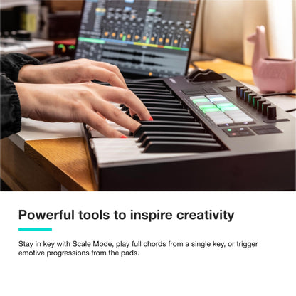 Novation Launchkey 37 [MK4] — Compact 37 Key, USB, MIDI Keyboard Controller with DAW Integration. Chord Mode, Scale Mode, 8 Drum Pads, and Arpeggiator — Includes Software Bundle for Music Production