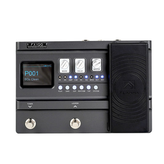 LAMMA FX100 Guitar Pedal Multi-Effects Processor with Looper Amp Modeling 151 Built-In Effects 200 Presets Expression Pedal 3rd Party IR Headphone OTG for Performance Practice Live Streaming