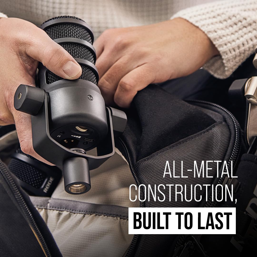 RØDE PodMic USB Versatile Dynamic Broadcast Microphone with XLR and USB Connectivity for Podcasting, Streaming, Gaming, Music Creation and Content Creation