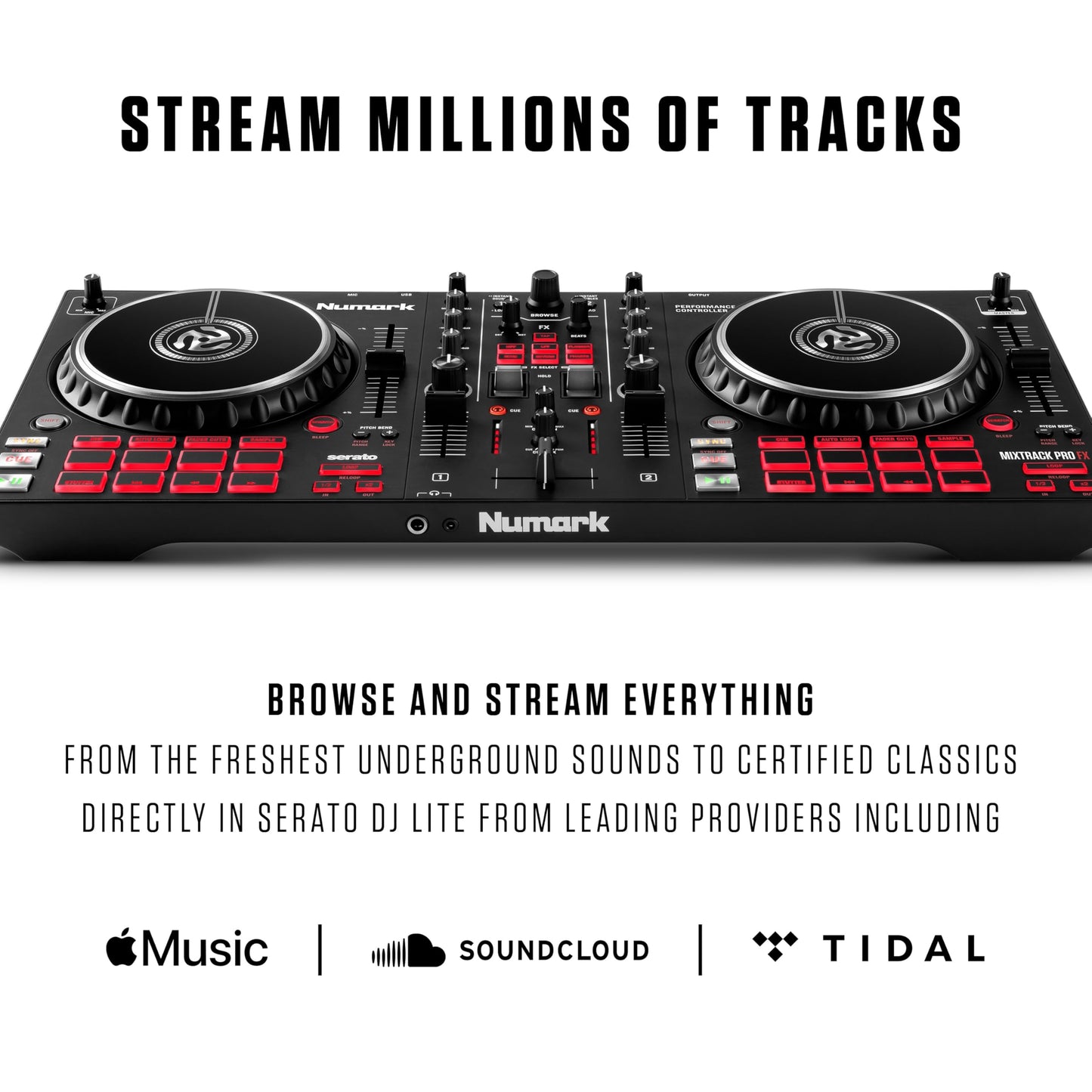 Numark Mixtrack Pro FX Serato DJ Controller with 2 Decks, Mixer, Effects Paddles and Audio Interface
