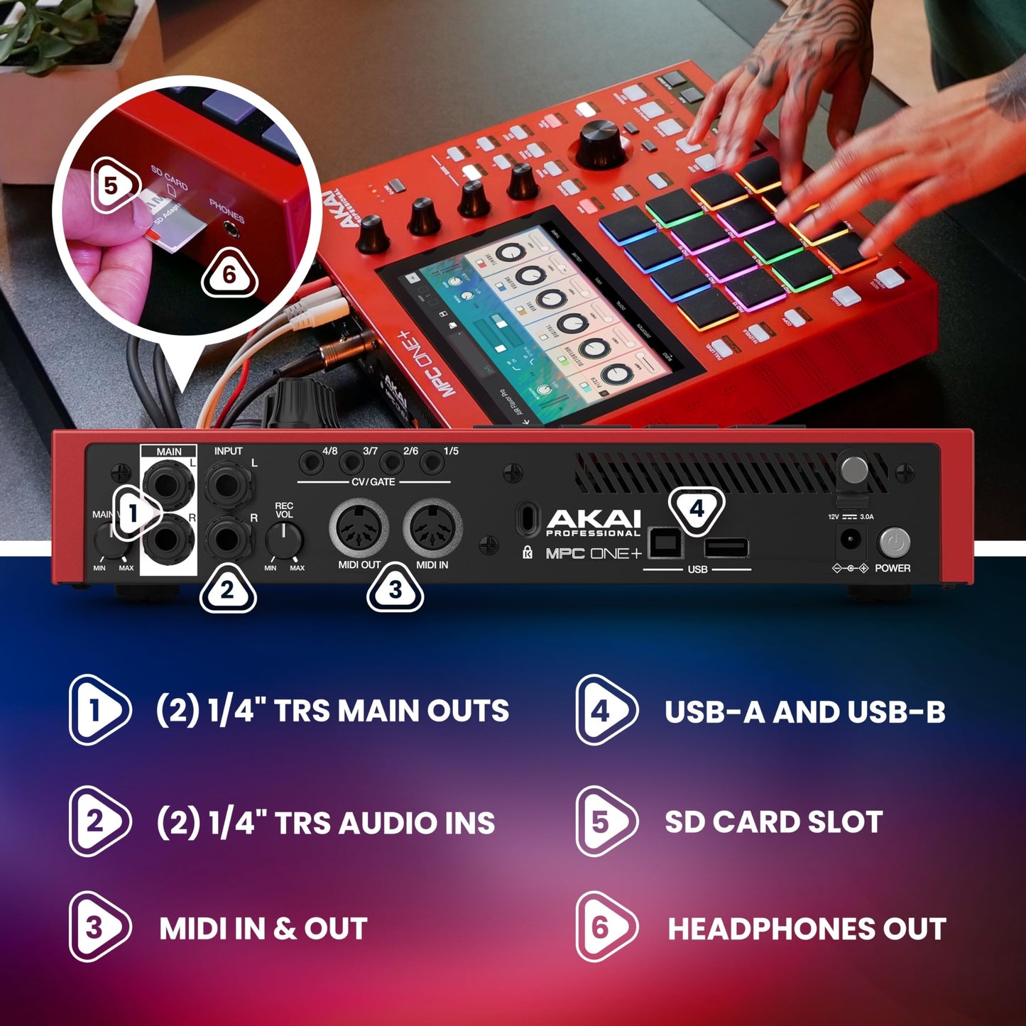 Akai Professional MPC One+ Standalone Drum Machine, Beat Maker and MIDI Controller with WiFi, Bluetooth, Drum Pads, Synth Plug-ins, Touchscreen, and Native Instruments Integration