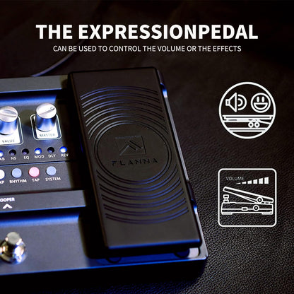 LAMMA FX100 Guitar Pedal Multi-Effects Processor with Looper Amp Modeling 151 Built-In Effects 200 Presets Expression Pedal 3rd Party IR Headphone OTG for Performance Practice Live Streaming