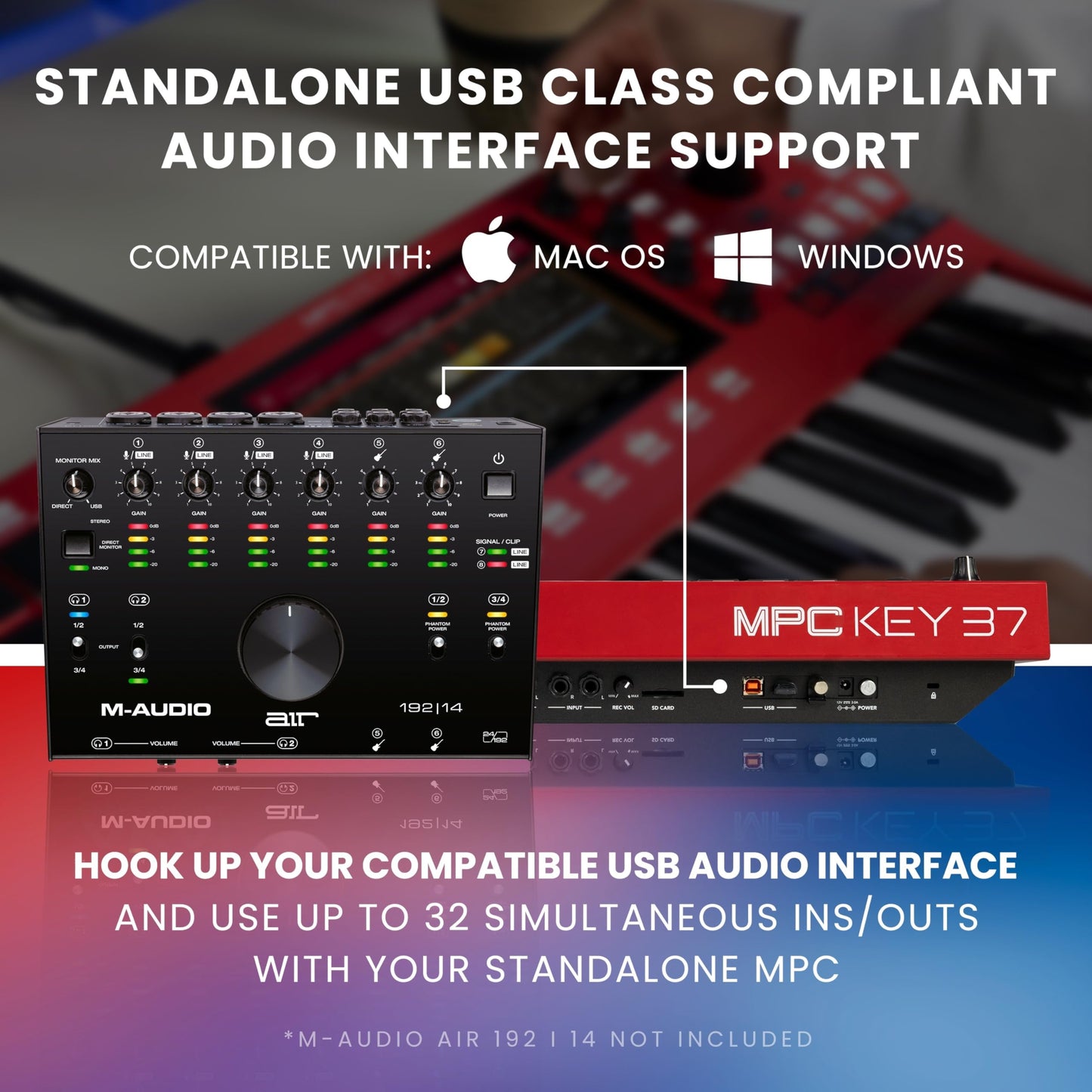 Akai Professional MPC Key 37 Standalone Production Synthesizer, Drum Machine, MIDI Keyboard, with Wi-Fi, Bluetooth, Touchscreen, Plug-ins, and Native Instruments Integration