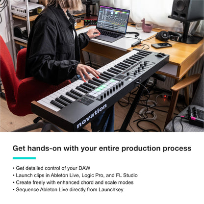 Novation Launchkey 61 [MK4] – 61 key Semi-Weighted, USB, MIDI Keyboard Controller with DAW Integration. Chord & Scale Modes, 8 Drum Pads, & Arpeggiator — Includes Software Bundle for Music Production