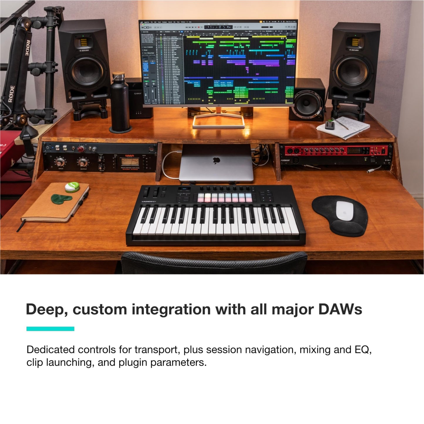 Novation Launchkey 37 [MK4] — Compact 37 Key, USB, MIDI Keyboard Controller with DAW Integration. Chord Mode, Scale Mode, 8 Drum Pads, and Arpeggiator — Includes Software Bundle for Music Production