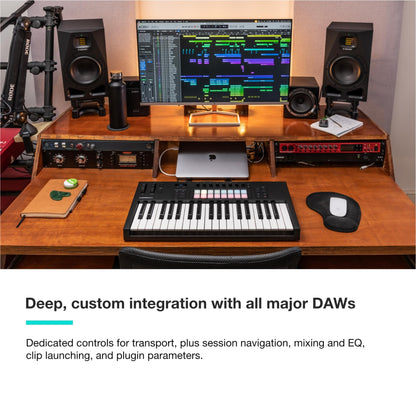 Novation Launchkey 37 [MK4] — Compact 37 Key, USB, MIDI Keyboard Controller with DAW Integration. Chord Mode, Scale Mode, 8 Drum Pads, and Arpeggiator — Includes Software Bundle for Music Production