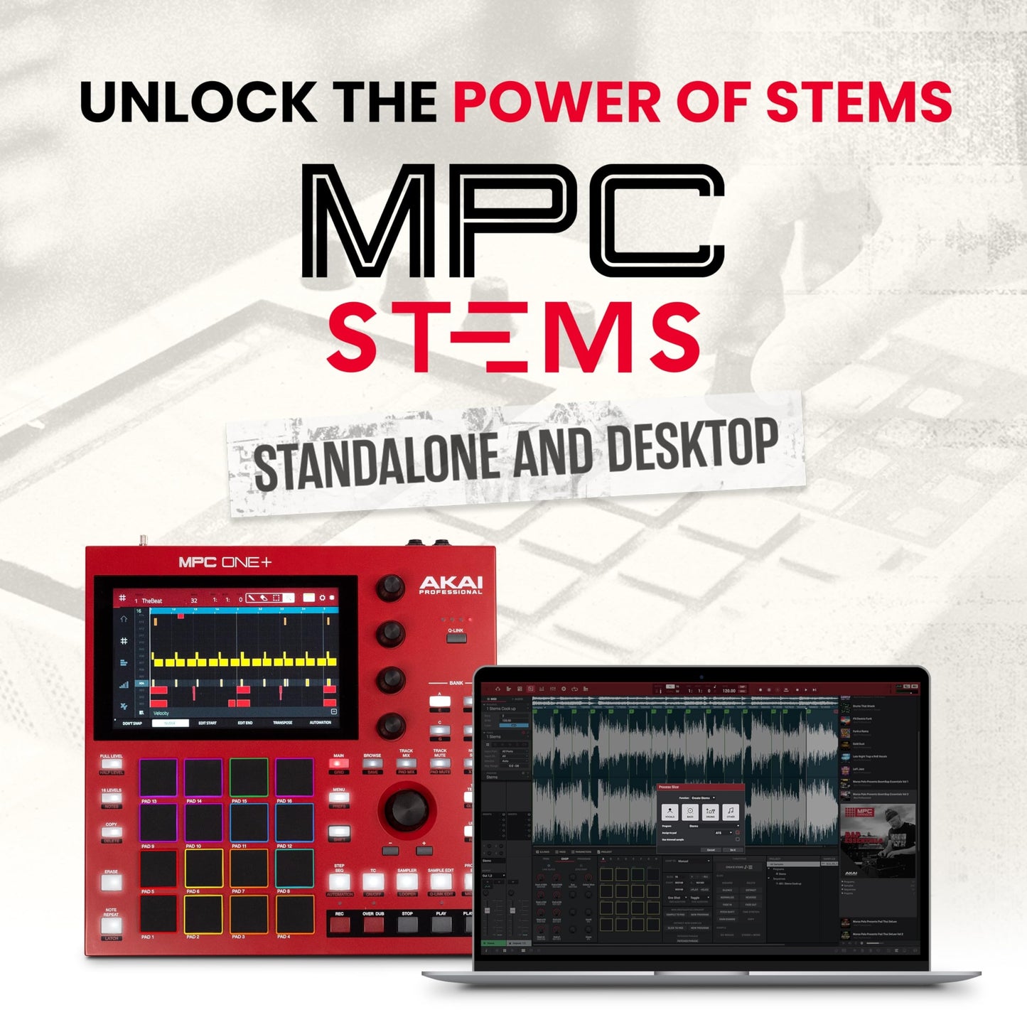 Akai Professional MPC One+ Standalone Drum Machine, Beat Maker and MIDI Controller with WiFi, Bluetooth, Drum Pads, Synth Plug-ins, Touchscreen, and Native Instruments Integration