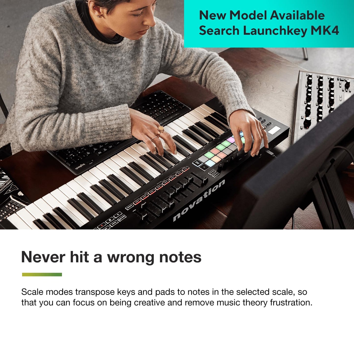 Novation Launchkey 49 [MK3] MIDI Keyboard Controller — Seamless Ableton Live Integration. Chord Mode, Scale Mode, and Arpeggiator. All the software you need for Music Production.