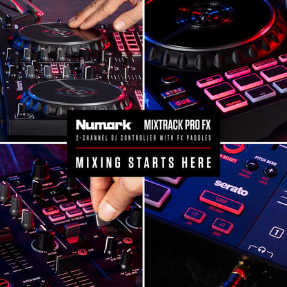 Numark Mixtrack Pro FX Serato DJ Controller with 2 Decks, Mixer, Effects Paddles and Audio Interface