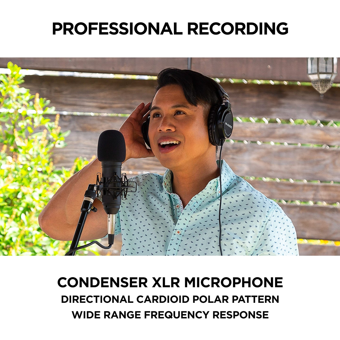 M-Audio USB C Audio Interface, XLR Condenser Microphone and Studio Headphones for Recording, Podcasting, Streaming with HD Sound - AIR192x4VSPro