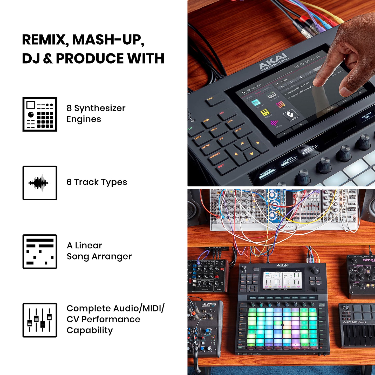 Akai Professional FORCE -Standalone Music Production, MIDI Sequencer and DJ System with Synth Engines, MPC Sampling and Ableton Style Clip Launching